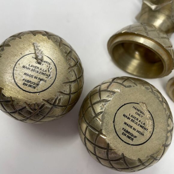 Jodhpuri MINI GOLD PINEAPPLE SHOT CUPS MUGS - SET OF 2 - Picture 8 of 8